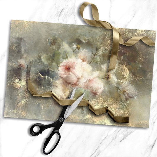 Onderdruk Roos | Blush PInk Grunge Decoupage Tissuepapier