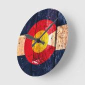 Onderdruk rustige houten Colorado staatsvlag Ronde Klok (Hoek)