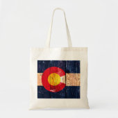 Onderdruk rustige houten Colorado staatsvlag Tote Bag (Voorkant)