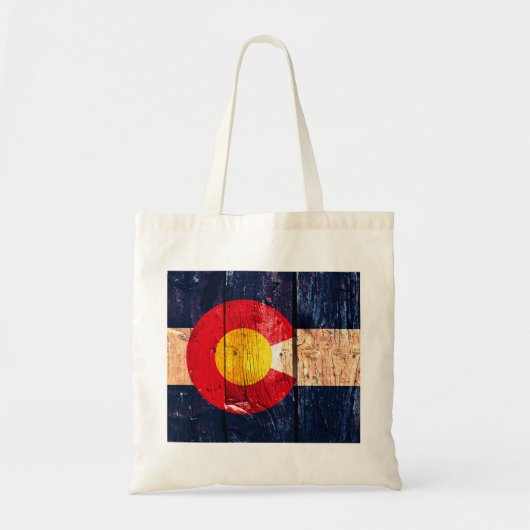 Onderdruk rustige houten Colorado staatsvlag Tote Bag (Voorkant)