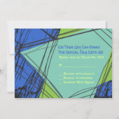 Onderdruk Stars Bar Bat Mitzvah Uitnodigingsantwoo Kaart (Voorkant)