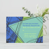 Onderdruk Stars Bar Bat Mitzvah Uitnodigingsantwoo Kaart (Staand voorkant)