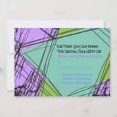 Onderdruk Stars Bar Bat Mitzvah Uitnodigingsantwoo Kaart (Voorkant)