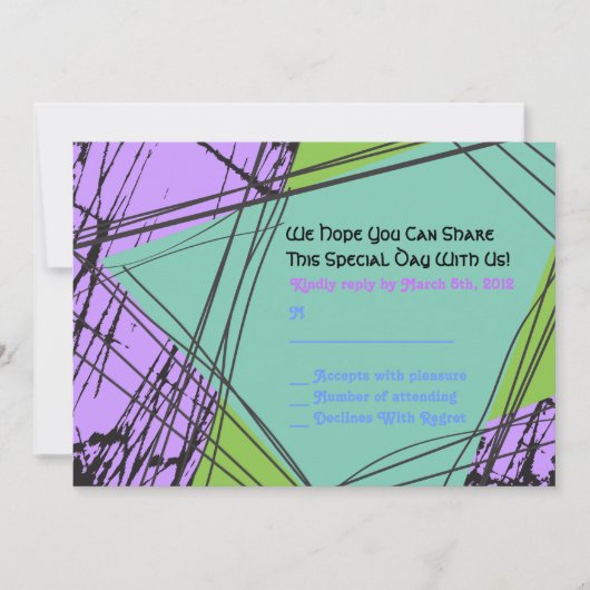 Onderdruk Stars Bar Bat Mitzvah Uitnodigingsantwoo Kaart (Voorkant)