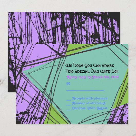 Onderdruk Stars Bar Bat Mitzvah Uitnodigingsantwoo Kaart