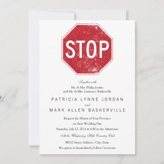 Onderdruk stopteken kaart (Voorkant)