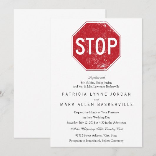 Onderdruk stopteken kaart (Voorkant / Achterkant)