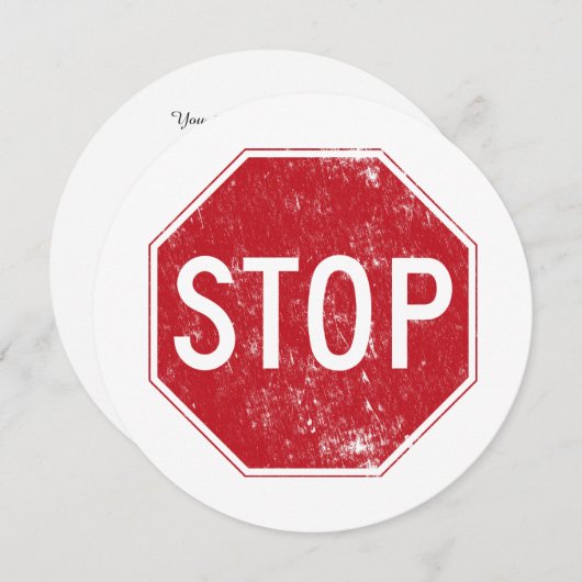 Onderdruk stopteken kaart (Voorkant / Achterkant)