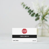 Onderdruk stopteken visitekaartje (Staand voorkant)