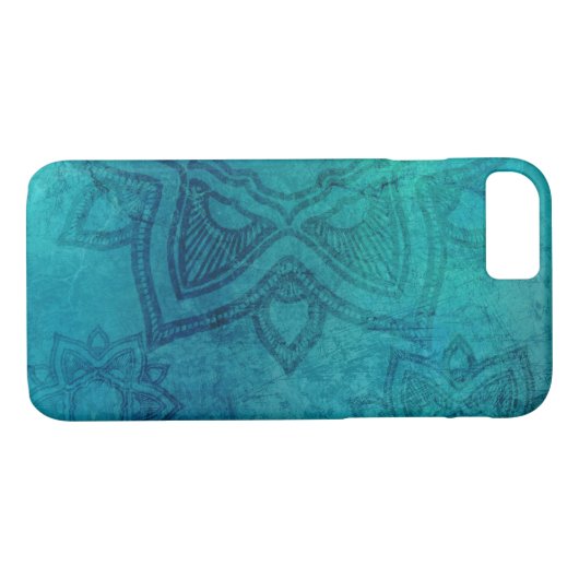Onderdruk Turquoise Blue Mandala Case-Mate iPhone Case (Achterkant (Horizontaal))