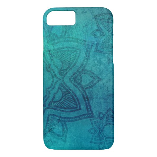 Onderdruk Turquoise Blue Mandala Case-Mate iPhone Case (Achterkant)