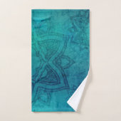 Onderdruk Turquoise Blue Mandala Design Bad Handdoek (Handdoek)