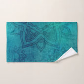 Onderdruk Turquoise Blue Mandala Design Bad Handdoek (Handdoek)