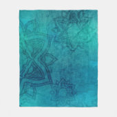 Onderdruk Turquoise Blue Mandala Fleece Deken (Voorkant)
