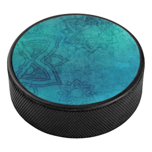 Onderdruk Turquoise Mandala Hockey Puck (3/4)