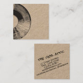 Onderdruk vinylrecord vierkante visitekaartje (Voorkant / Achterkant)