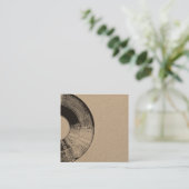 Onderdruk vinylrecord vierkante visitekaartje (Staand voorkant)