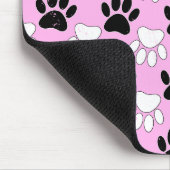 Onderdruk zwart en wit peuters op roze achtergrond muismat (Hoek)