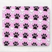 Onderdruk zwart en wit peuters op roze achtergrond muismat (Voorkant)