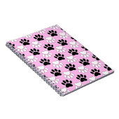 Onderdruk zwart en wit peuters op roze achtergrond notitieboek (Rechterzijde)