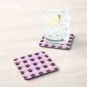 Onderdruk zwart en wit peuters op roze achtergrond onderzetter (Rechterzijde)