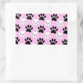 Onderdruk zwart en wit peuters op roze achtergrond rechthoekige sticker (Tas)