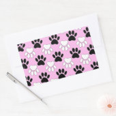 Onderdruk zwart en wit peuters op roze achtergrond rechthoekige sticker (Envelop)