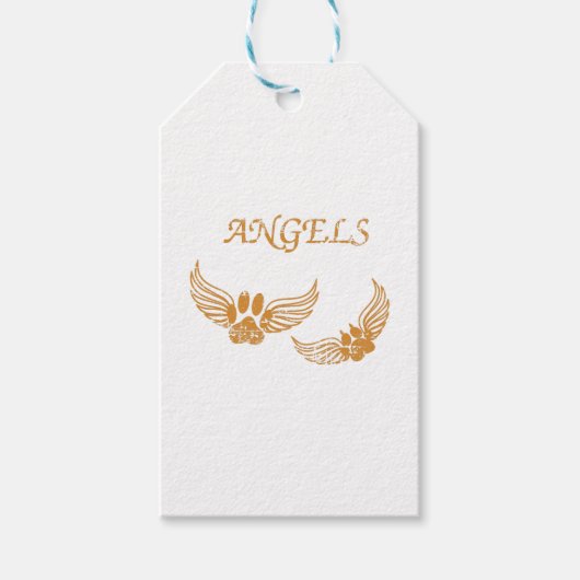 Onderdrukkende Angel Pet Paws Cadeaulabel (Voorkant)