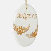 Onderdrukkende Angel Pet Paws Keramisch Ornament (Rechts)