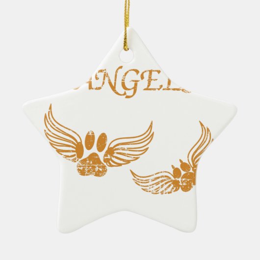 Onderdrukkende Angel Pet Paws Keramisch Ornament (Voorkant)