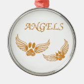 Onderdrukkende Angel Pet Paws Metalen Ornament (Voorkant)