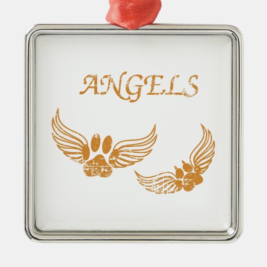 Onderdrukkende Angel Pet Paws Metalen Ornament (Voorkant)