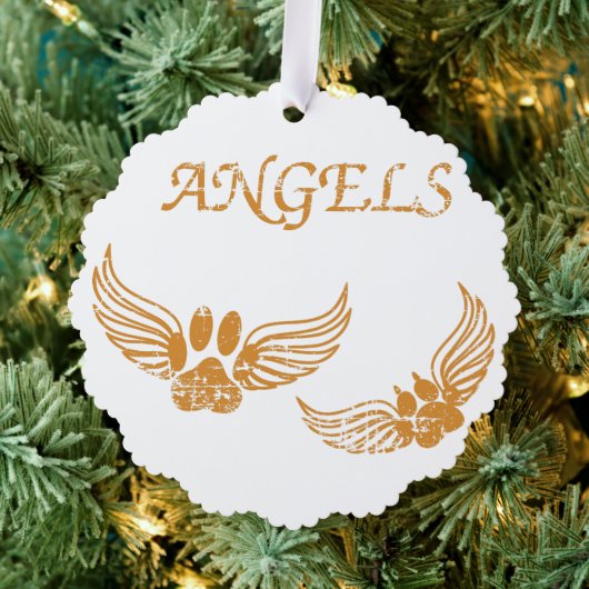 Onderdrukkende Angel Pet Paws Ornament Kaart (Insitu (Drie))