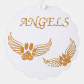 Onderdrukkende Angel Pet Paws Ornament Kaart (Achterkant)