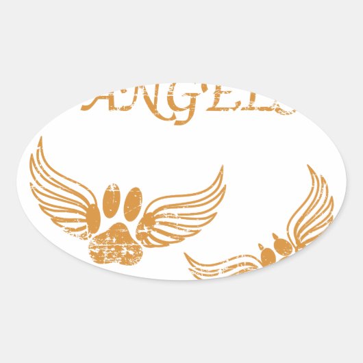 Onderdrukkende Angel Pet Paws Ovale Sticker (Voorkant)