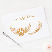 Onderdrukkende Angel Pet Paws Ovale Sticker (Envelop)