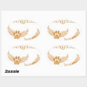 Onderdrukkende Angel Pet Paws Ovale Sticker (Vel)