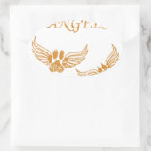 Onderdrukkende Angel Pet Paws Ovale Sticker (Tas)