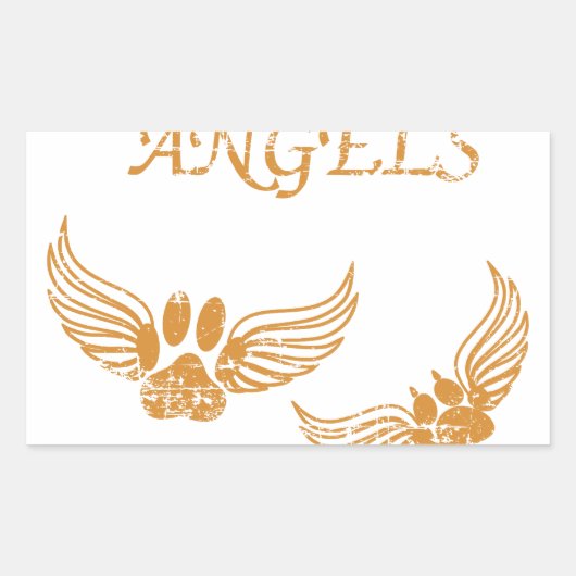 Onderdrukkende Angel Pet Paws Rechthoekige Sticker (Voorkant)
