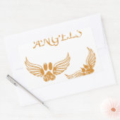 Onderdrukkende Angel Pet Paws Rechthoekige Sticker (Envelop)