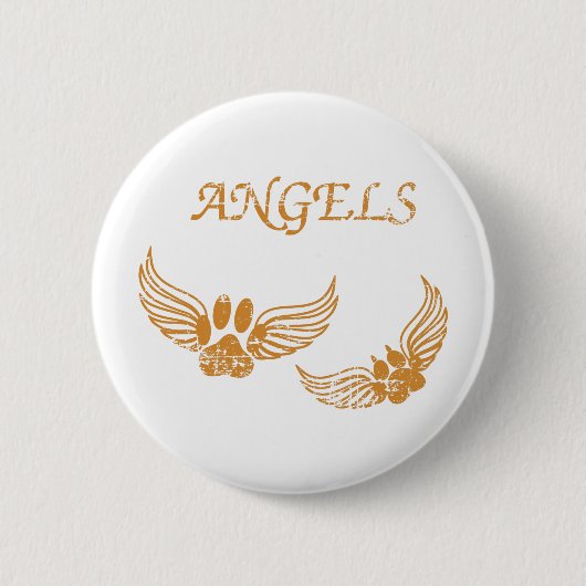 Onderdrukkende Angel Pet Paws Ronde Button 5,7 Cm (Voorkant)