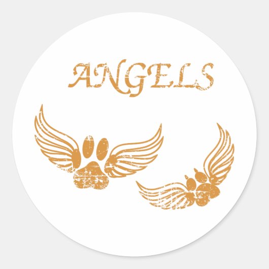 Onderdrukkende Angel Pet Paws Ronde Sticker (Voorkant)