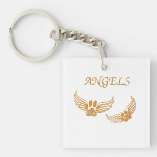 Onderdrukkende Angel Pet Paws Sleutelhanger