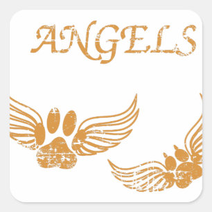 Onderdrukkende Angel Pet Paws Vierkante Sticker