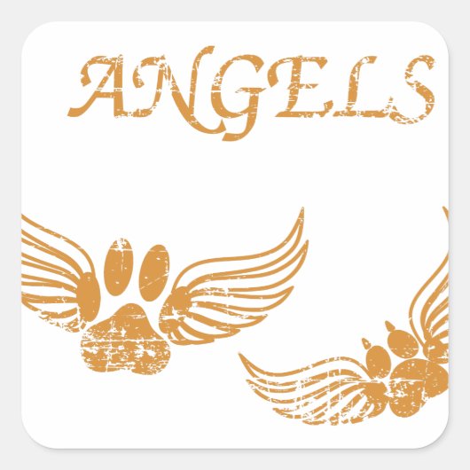 Onderdrukkende Angel Pet Paws Vierkante Sticker (Voorkant)