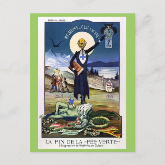 Onderdrukking van Absinthe Briefkaart (Voorkant)