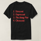 Onderdrukt de Navy Pier geobsedeerd T-shirt (Design voorkant)