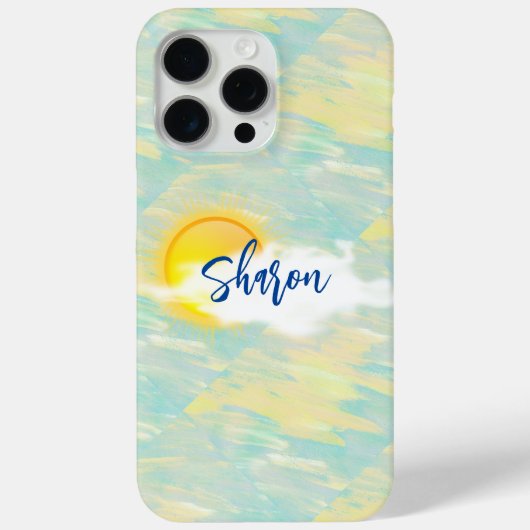 Onderdrukt Geel en Aqua Marine iPhone / iPad hoesj Case-Mate iPhone Case (Achterkant)