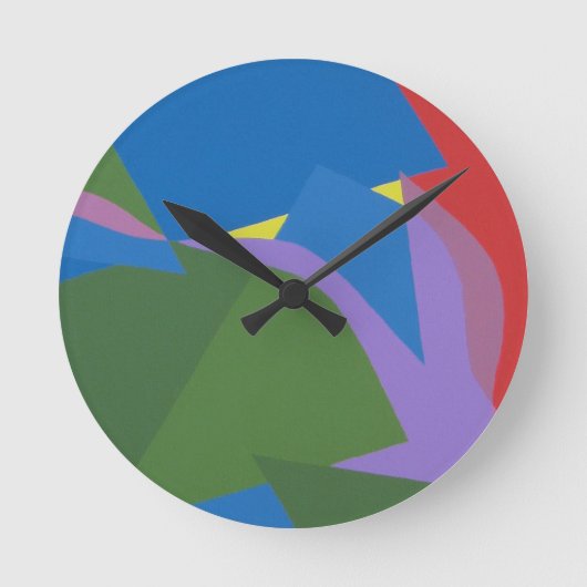 Onderdrukte Abstracte Compositie Ronde Klok (Voorkant)