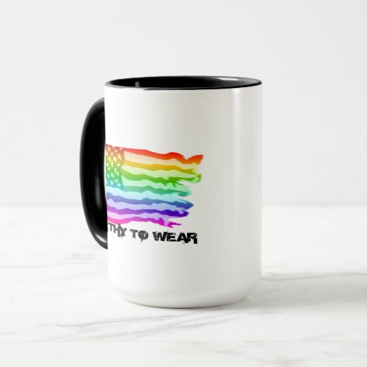 Onderdrukte Amerikaanse vlag - regenboog - Draag Mok (Voorkant links)